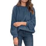 Women's Fashion Sweater Long Sleeve Casual Ribbed Knit Winter Clothes Pullover Sweaters Blouse Top
