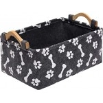 dog toy box bin storage basket bins - with Wooden Handle, Printing felt Pet supplies storage Toy Chest Storage Trunk
